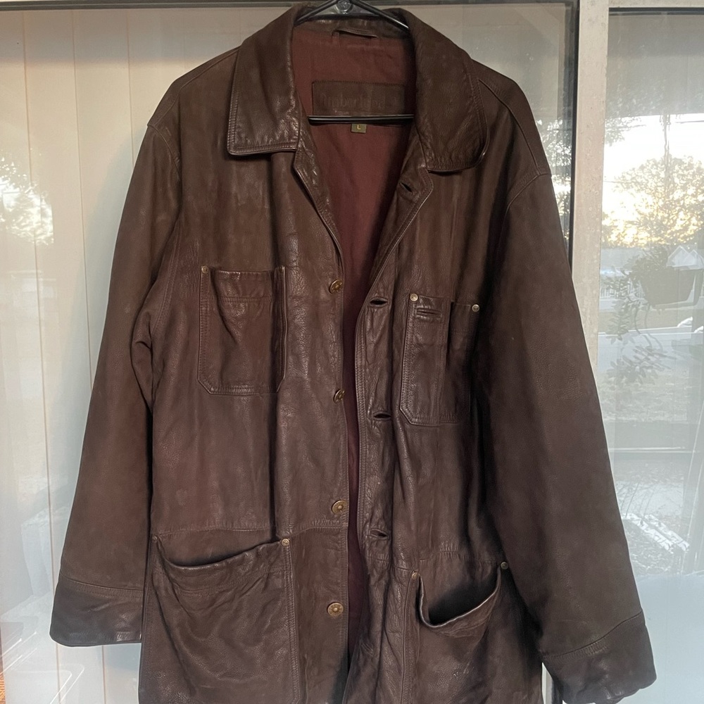 Vintage Timberland Leather Coat